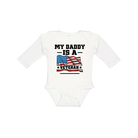Inktastic My Daddy is a Veteran Boys or Girls Long Sleeve Baby Bodysuit