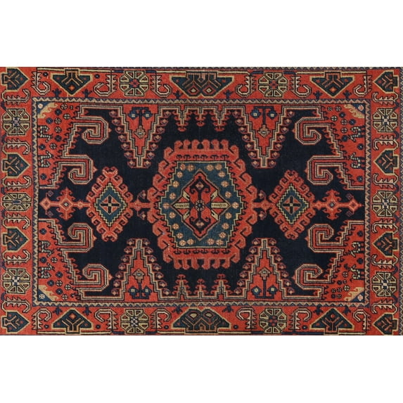 Ahgly Company Machine Washable Indoor Rectangle Traditional Chestnut Brown Area Rugs, 5' x 8'