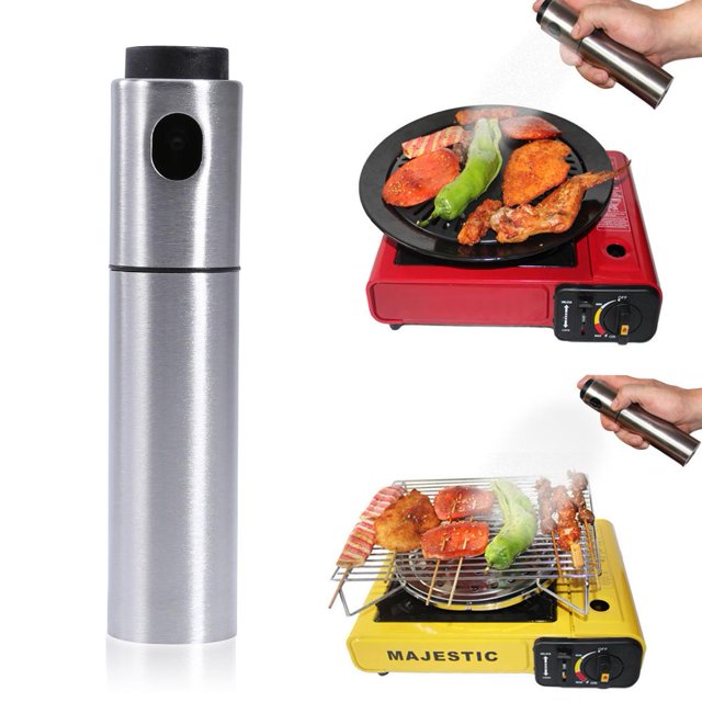 Pulverizador de vinagre de botella de aceite de cocina de oliva de acero inoxidable (plata) Likrtyny 1le5dc5pn4fa6qk8