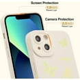 thumbnail image 4 of Case for iPhone 13 6.1 inch, Glitter Cute Iridescent Butterfly Pattern Sparkly Bling Laser Case Soft TPU Bumper Slim Protective Women Girls Phone Cover - White, 4 of 16