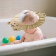 thumbnail image 3 of nTRIUQJ Adjustable Soft TPE Baby Bath Cap With Snap Buttons For Toddlers Water Play Shower Hat Comfortable Hair Washing Yellow, 3 of 4