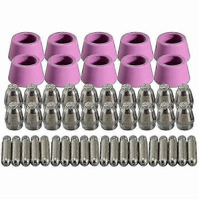 50pcs Plasma Cutter Torch Consumables Electrode Nozzles Cups Kit for AG-60 SG-55 WSD-60 Fit CUT-60 LGK-60 Plasma Cutter