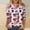 Red, variant on asdoklhq Womens Cute Tops 3/4 Length Sleeve Shirts Colorful Graphic Tees Women Crew Neck 3/4 Sleeve Flag Star Print T-Shirt Casual Loose Patriotic Top Red 3X