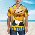 thumbnail image 2 of Lsque Sml Jeffy Pattern Hawaiian Shirt for Men Unisex Summer Beach Casual Short Sleeve Cotton Linen Button Down Shirts-X-Large, 2 of 6