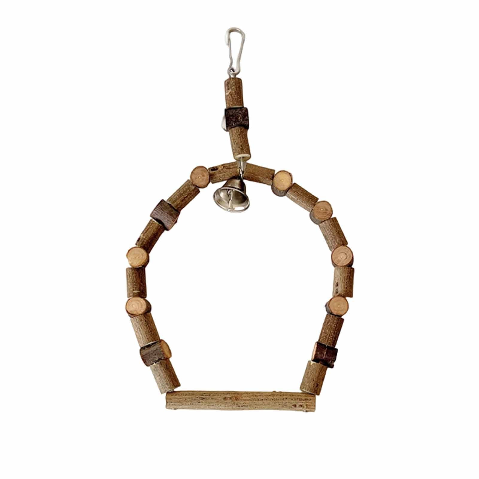 Natural Wooden Parrot Swing For Birds Chewing Activity Play Stand With Ladder And Morning Products Parrot Swings for Large Birds Rope Perches Parrots for Budgie Bath Big compatible with Parrot Prop