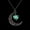 A, variant on Guodhu Luminous Crescent Moon and Heart Necklace Glow in The Dark Silver Plated - Glowing Blue Moon Charm - Magical Fantasy Fairy Glowing Necklace Jewelry