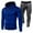 Blue, variant on TBWNWG Men's Winter Sports Polka Print Zipper Hoodie and Pant Suit Set for Comfort,Size XL