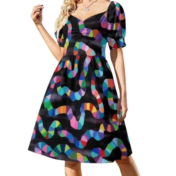 Experimento Candyland Vestido de manga corta Vestidos de manga larga Vestidos elegantes Vestido elegante