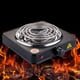 thumbnail image 2 of Lijie Quemador de bobina eléctrico Temperatura ajustable Quemador compacto en espiral para encimera Single1000W Negro,Single1000W Black, 2 of 6
