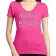 thumbnail image 1 of Shop4Ever Women's Mama Bear Teepee Grey Feather Slim Fit V-Neck T-Shirt, 1 of 5