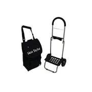TuscanyPro Hairstylist Cart with Wheels - Unique Folding Trolley Dolly & A Hairstylist Bag - US Patented - 10 Years Warranty - Personalize with Name/Logo