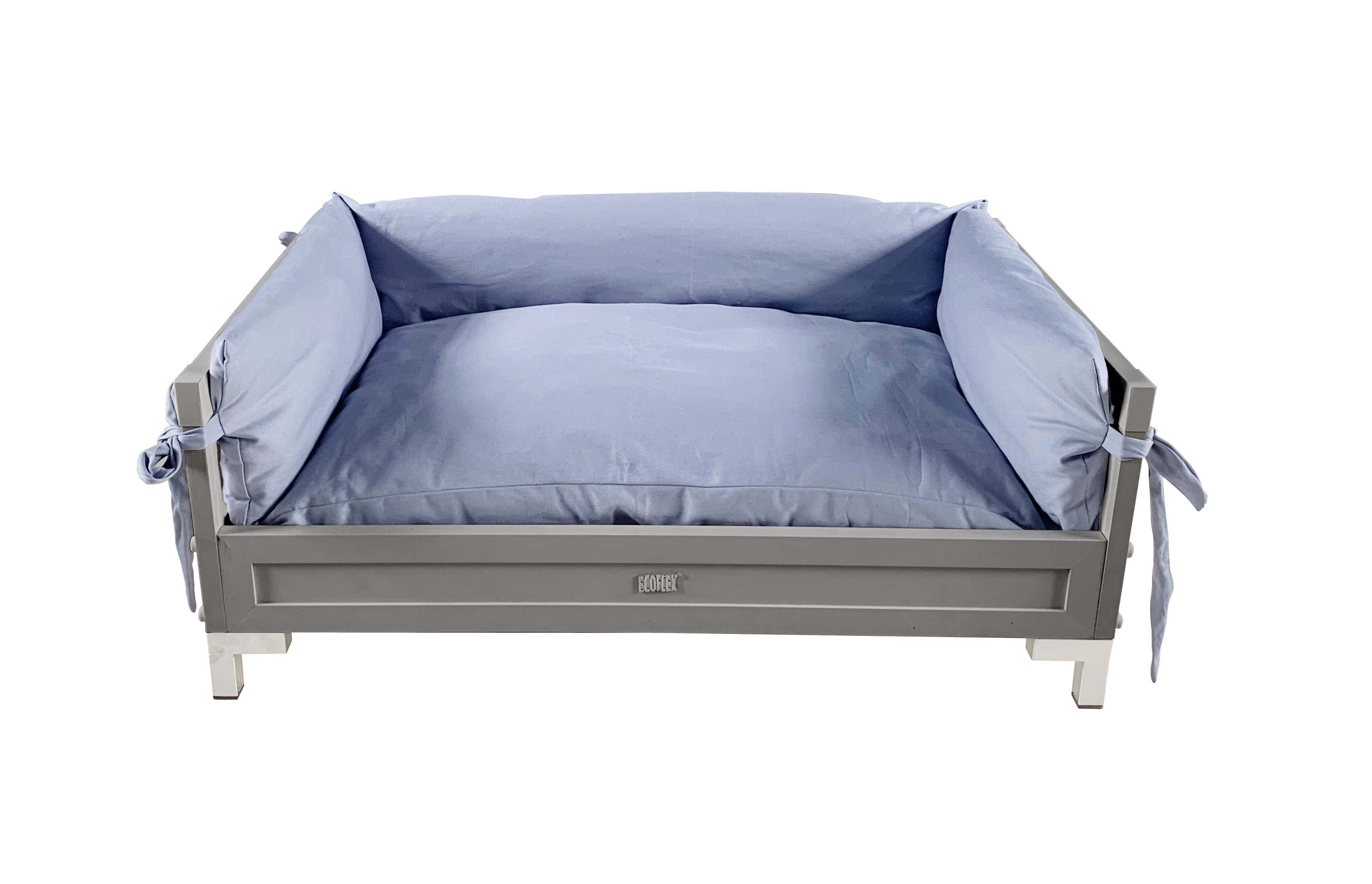 ECOFLEX® Manhattan Elevated Dog Bed, Memory Foam Cushion, Durable Composite Frame, Stainless Steel Legs, Removable Cover, Grey, Pets Up to 90 lbs.