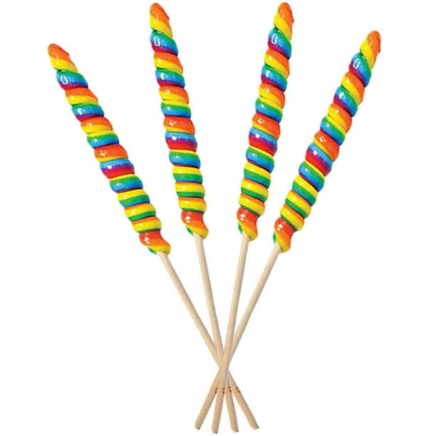 Jumbo Rainbow Twist Swirl Lollipop, Mixed Fruit Flavor, Individually