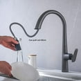 thumbnail image 3 of Kitchen Faucet with Pull Down Sprayer, 360°Rotation Kitchen Sink Kitchen Hot and Cold Water Mixer Tap, Brass Single-Handle Vegetable Basin Faucet,Gray Kitchen Sink Faucets, 3 of 7