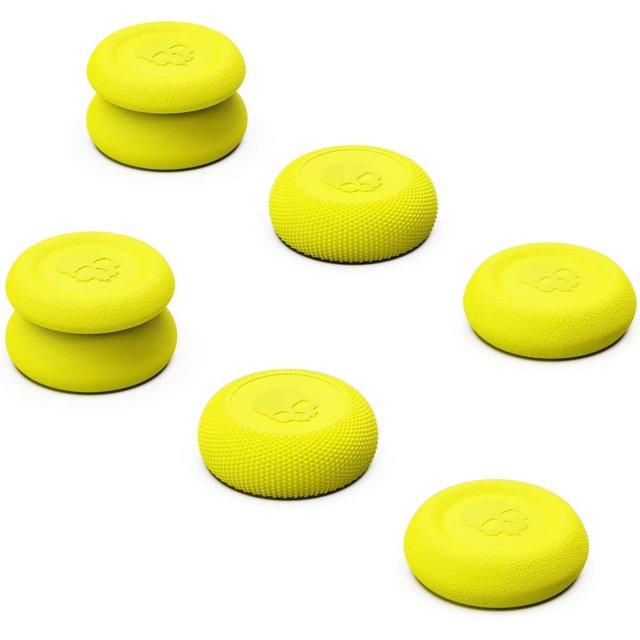 pares (6 piezas) - Juego de agarre para pulgar amarillo, tapa de joystick, tapa de palanca analógica para controlador Nintendo Switch Pro y controlador PS5 / PS4 / Slim/Pro