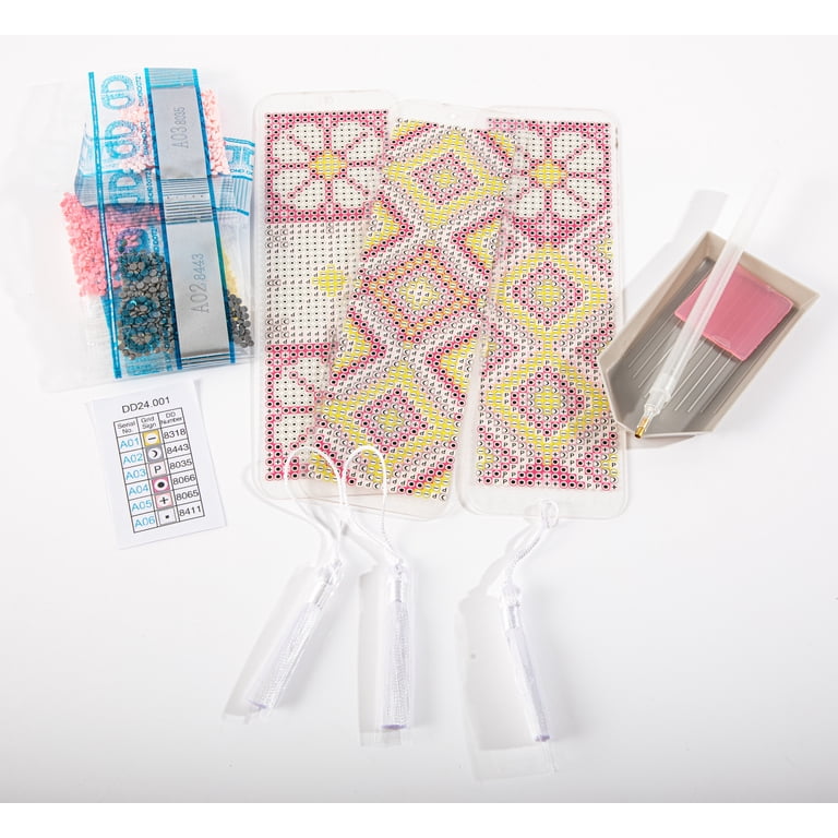 DIAMOND DOTZ, Daisies Bookmark Diamond Painting Kit, 3pk, 8x2.5in