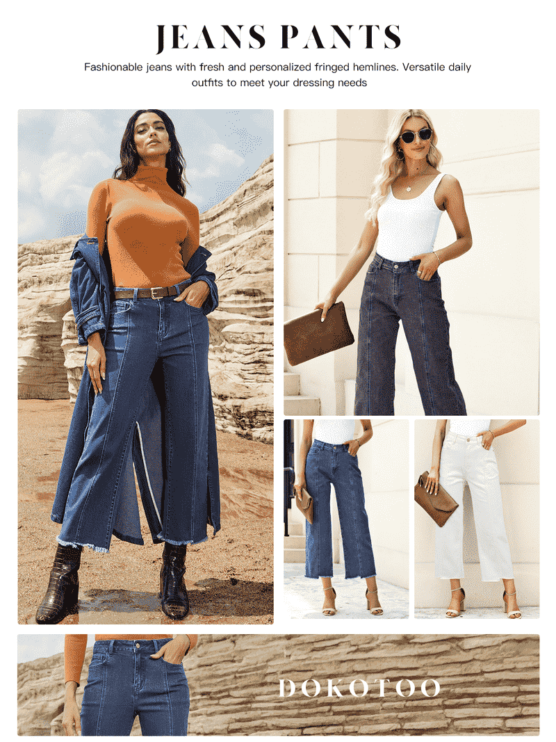 Women irregular straight loose high waist casual pants Women irregular straight loose high waist casual pants