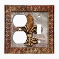 thumbnail image 5 of Metal Light Switch Plate Outlet Cover (Image of Rusted Fleur De Lis FDL009), 5 of 14