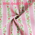 thumbnail image 2 of Kitchen Curtain 52 Inch Length 1 Piece Cafe Curtain Tier Linen Textured Semi Sheer Farmhouse Short Curtains for Small Window, Romantic Pink Vine Flower, 2 of 7