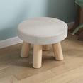 thumbnail image 6 of Modern Round Wooden Foot Stool with Soft Padded Seat, Non-Slip Small Step Stool for Living Room Hallway, Adults Step Up Stool, 6 of 6