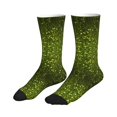 thumbnail image 4 of Crew Socks for Women Men Athletic - Green Glitter Sparkle Soft Comfort Breathable Mid-Calf Sole Running Socks Womens Men, 4 of 7