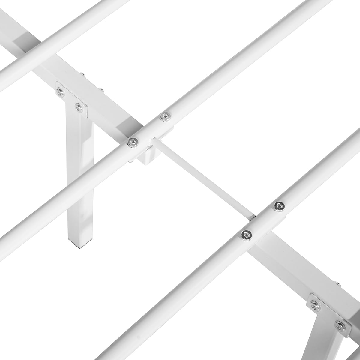 Lowestbest Full Size Double Metal Bed Frame, Adult and Children Used In Bedroom Or Dormitory with Large Storage Space Under The Bed, White Lowestbest Full Size Double Metal Bed Frame, Adult and Children Used In Bedroom Or Dormitory with Large Storage Space Under The Bed, White