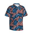 thumbnail image 2 of Balery Tropical Leaves Print Men's Hawaiian Shirts Short Sleeve Beach Shirt Relaxed Fit Vacation Button Down Shirts-XX-Large, 2 of 9