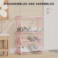 thumbnail image 6 of Qocolhg 4-Tier Shoe Rack Shoe Organizer, Sturdy Shoe Rack for Closet & front Door Entrance Entryway with Spacious Top and Strong Metal Shelves Industrial Style Free Standing Storage Shelves, Pink, 6 of 6