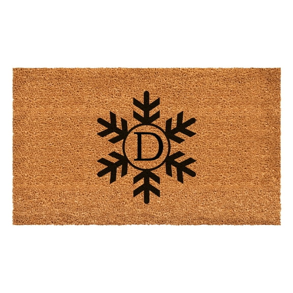 Snowflake Monogram Doormat, 17" x 29" (Letter D)