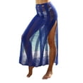 thumbnail image 6 of Blotona Women Knit Crochet Bikini Cover-Ups Long Skirt See Through Hollow Out Ripped High Waist Split Wrap Sarong Skirts Beachwear, 6 of 9