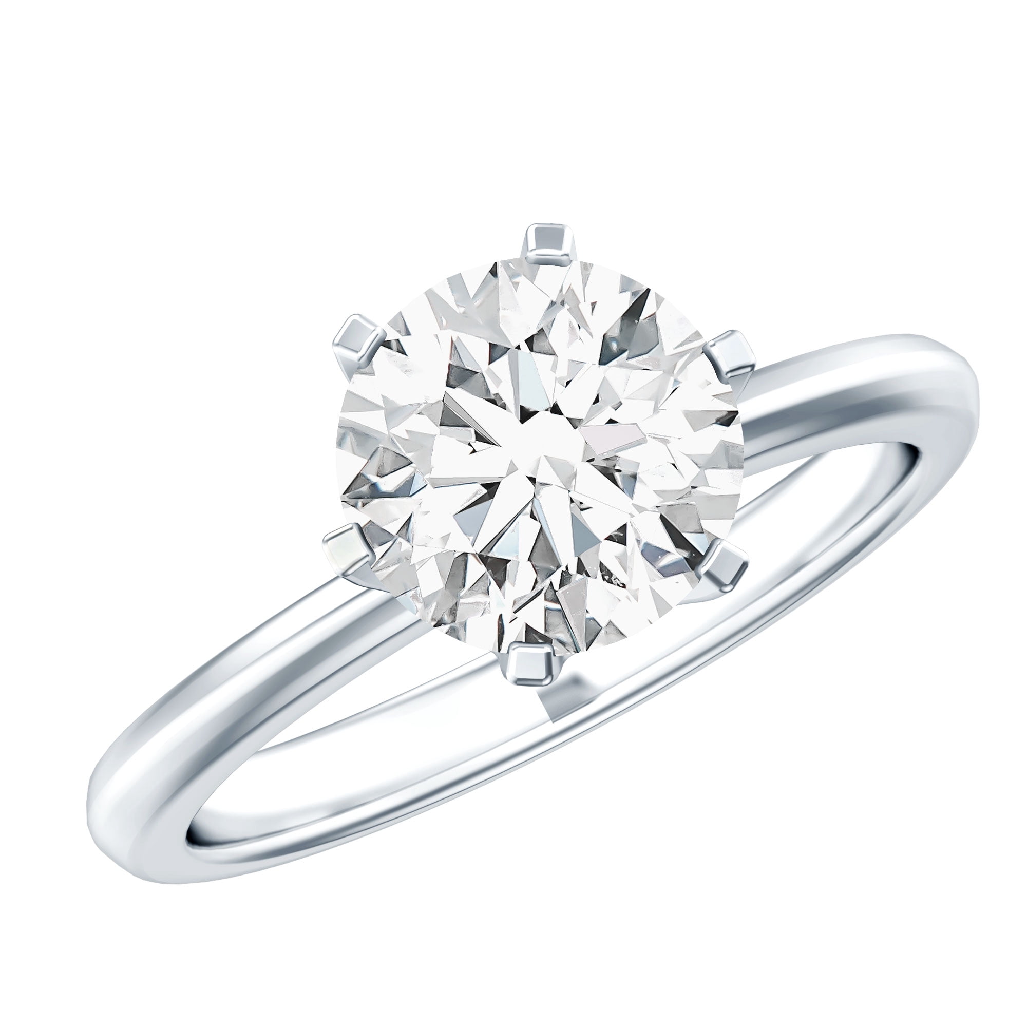 Rosec Jewels IGI Certified Lab Grown Diamond Solitaire Engagement Ring (3 Carat, E-VS1 Quality) - with Jewelry Box, 925 Sterling Silver, US 4.00