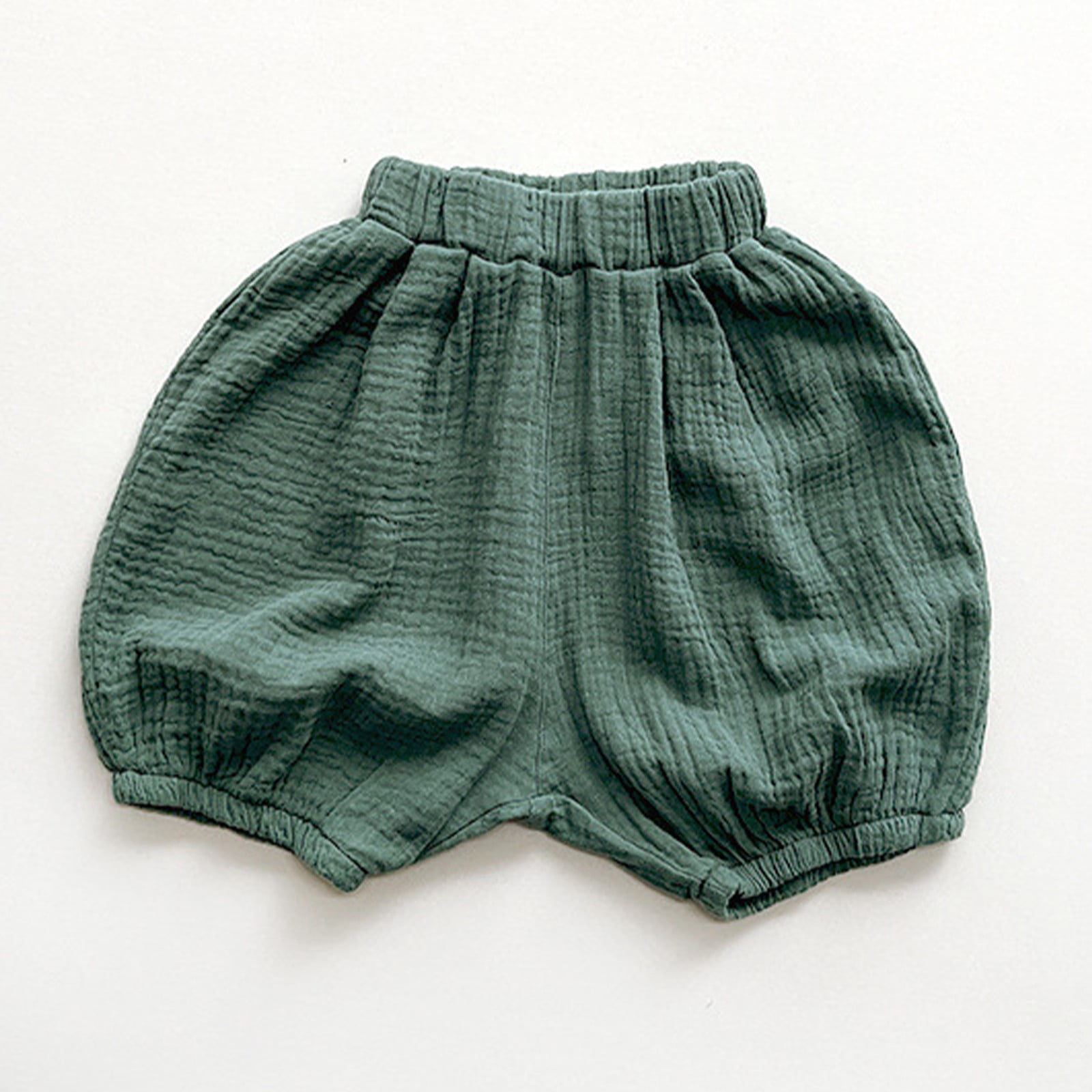 UACY Baby Bloomers for Boys Girls Cotton Linen Bubble Shorts 𝐃iaper 𝐂overs Infant Solid Underwear Cute Summer Clothes ﻿ (Blackish Green, 5-6 Years)