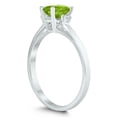 thumbnail image 2 of SZUL Women's Emerald Cut 6X4MM Peridot and Diamond Three Stone Ring in 10K White Gold, 2 of 4