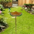 thumbnail image 6 of QccHieUs Bird Baths Bath Bowl with Garden Stake Gifts Iron Flower Shape Weatherproof Bird Yellow, 6 of 9