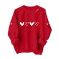 thumbnail image 2 of GUZOM Womens Red Valentine's Day Crewneck Sweatshirt - Heart Graphic & LOVE Lettering Relaxed Fit 100% Polyester XS-XL,Size XL, 2 of 6