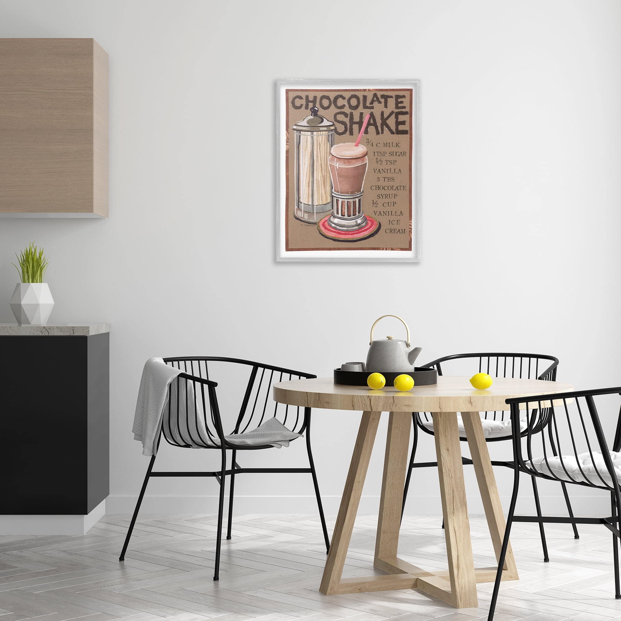 Stupell Industries Chocolate Shake Recipe Food & Beverage Painting Gray Framed Art Print Wall Art, 24 x 30