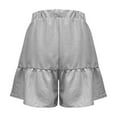 thumbnail image 6 of Olyvenn High Waist Wide Leg Ruffle Shorts for Women Trendy Loose Beach Baggy Short Pants with Pocket Bermuda-Shorts Gray M, 6 of 7