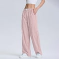 thumbnail image 2 of UVEASISHA Plaid Pants for Women Elastic Waist Gingham Lounge Trousers Wide Leg Low Waist Pajama Pants with Pockets Pink XL, 2 of 8