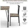 thumbnail image 3 of 3-Piece Dining Table Set - Space-Saving Kitchen Table with 2 Chairs, Easy Assembly Modern Wood and Metal Furniture for Apartments, Dining Room, Breakfast Nook, Bedroom, Easy Clean, 3 of 6