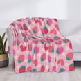 thumbnail image 3 of Balery Haear Strawberry Manta de Franela con Dibujo, Lujo Ultra Suave y Cálido, Antipelusa y Resistente a las Arrugas para Cama, Sofá, Camping -50"x40", 3 of 6