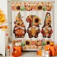 thumbnail image 4 of Shower Curtain 72"W x 84"L Fall Gnomes Thanksgiving Pumpkins Fabric Shower Curtains Set with Hooks Water Repellent Bathroom Curtains Machine Washable Bathroom Accessories, 4 of 6