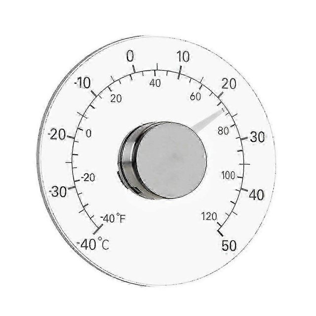 Termómetro de ventana para exteriores e interiores, no requiere pilas, esfera transparente, termómetro meteorológico, lecturas precisas para el hogar, la oficina y el patio
