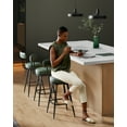 thumbnail image 2 of VASAGLE EKHO Collection - Bar Stools Set of 2, Counter Height Swivel Bar Stools with Back, Synthetic Leather with Stitching Forest Green, 2 of 7