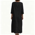 thumbnail image 5 of Women's Solid Midi Dress, Cowl Neck 3/4 Sleeve Button Detail Loose Casual Dress with Side Pockets for Summer Daily Outfits Black XXL(XXL), 5 of 6