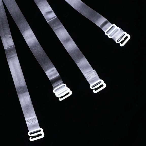 FUEENIRVA 2Set Bra Strap Transparent Silicone Non-Slip Adjustable Support for Women Daily Use
