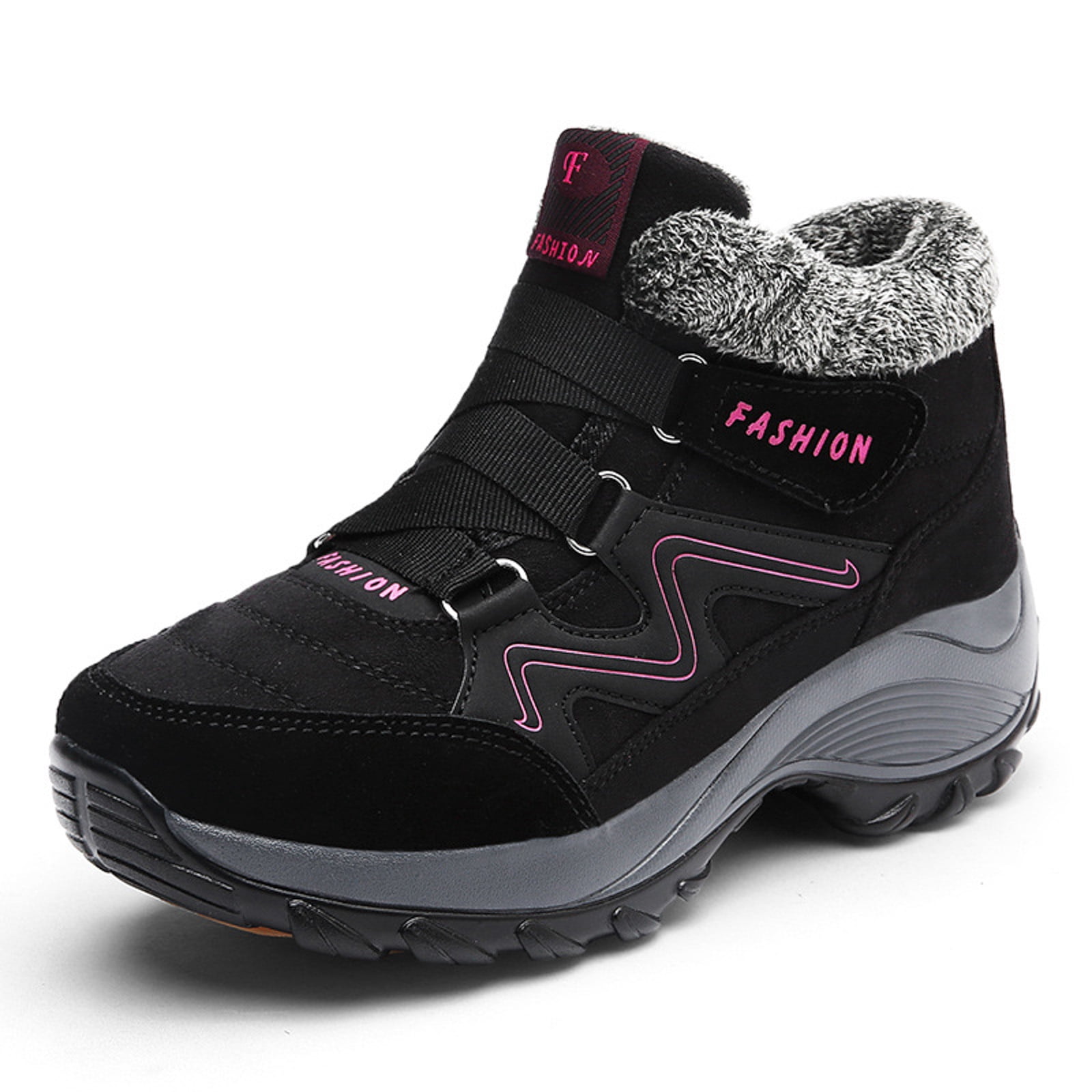 CAICJ98 Women Boots Winter Non Slip Ankle Booties Outdoor Hiking Boots for Women Waterproof Winter Boots for Women (Black,Size 6)