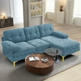 thumbnail image 4 of BALICHUN Convertible Sectional Sofa Couch, 83" L-Shape Sofa Couch with Chaise Convertible,ChenilleFabric Upholstered for Living Room, Apartment, Office (Light Blue), 4 of 11