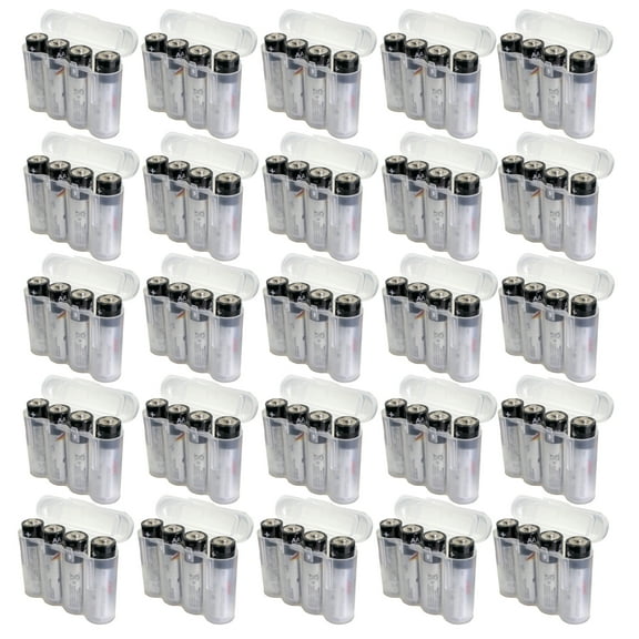 Twenty Five (25) EBC Battery AA AAA Clear Plastic Battery Storage Case Holder Box USA Ship