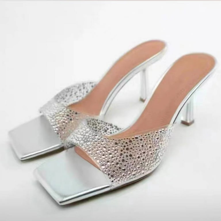 Sandals Women Dressy Summer Flat Pattern High Heels Transparent