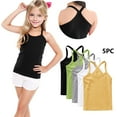 thumbnail image 2 of ZACPNCV 5 Pack Girls Dance Tank Tops Racerback Camisole Undershirts Summer Spaghetti Strap Sleeveless Crop Tops for Boys Dress Clothes Black 6-7 Years, 2 of 9